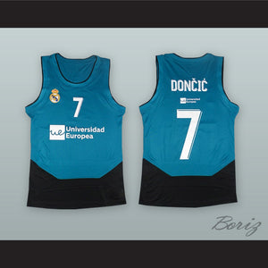 Luka Doncic 7 Real Madrid Teal/Black Basketball Jersey