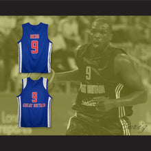 Load image into Gallery viewer, Luol Deng 9 Great Britain National Team Blue Basketball Jersey