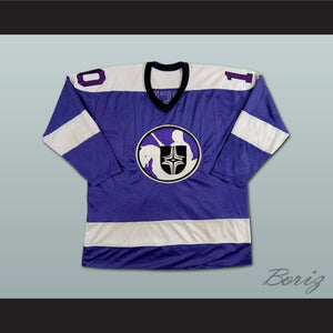 Lyle Moffat 10 WHA Cleveland Crusaders Purple Hockey Jersey