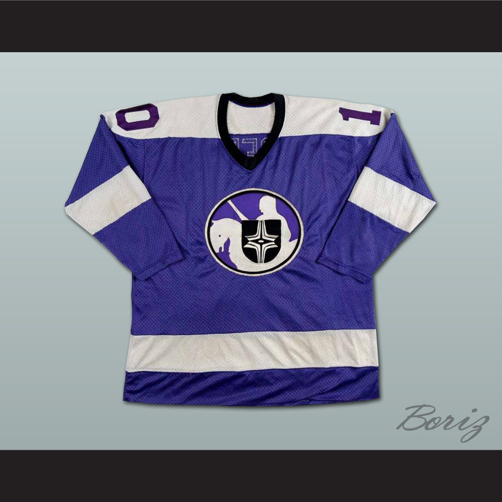 Lyle Moffat 10 WHA Cleveland Crusaders Purple Hockey Jersey
