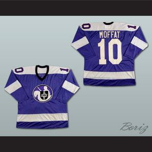 Lyle Moffat 10 WHA Cleveland Crusaders Purple Hockey Jersey