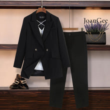 Load image into Gallery viewer, M-5XL large size women's suit pants set New autumn and winter casual professional red jacket blazer Casual trousers set of two
