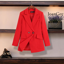Load image into Gallery viewer, M-5XL large size women's suit pants set New autumn and winter casual professional red jacket blazer Casual trousers set of two
