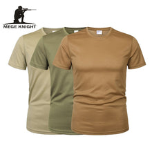 Load image into Gallery viewer, MEGE 3 Pcs/2 Pcs Men Camouflage Tactical T Shirt Army Military ShortSleeve O-neck Quick-Drying gym T Shirts Casual Oversized 4XL