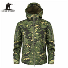 Load image into Gallery viewer, MEGE Men&#39;s Military Camouflage Fleece Tactical Jacket Men Waterproof  Softshell Windbreaker Winter Army Hooded Coat Hunt Clothes