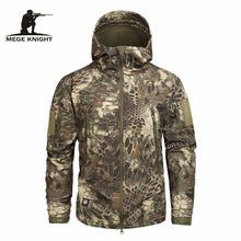 Load image into Gallery viewer, MEGE Men&#39;s Military Camouflage Fleece Tactical Jacket Men Waterproof  Softshell Windbreaker Winter Army Hooded Coat Hunt Clothes