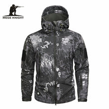 Load image into Gallery viewer, MEGE Men&#39;s Military Camouflage Fleece Tactical Jacket Men Waterproof  Softshell Windbreaker Winter Army Hooded Coat Hunt Clothes