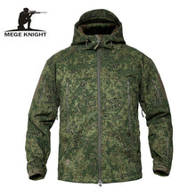 Load image into Gallery viewer, MEGE Men&#39;s Military Camouflage Fleece Tactical Jacket Men Waterproof  Softshell Windbreaker Winter Army Hooded Coat Hunt Clothes