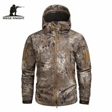 Load image into Gallery viewer, MEGE Men&#39;s Military Camouflage Fleece Tactical Jacket Men Waterproof  Softshell Windbreaker Winter Army Hooded Coat Hunt Clothes