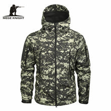 Load image into Gallery viewer, MEGE Men&#39;s Military Camouflage Fleece Tactical Jacket Men Waterproof  Softshell Windbreaker Winter Army Hooded Coat Hunt Clothes