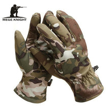 Load image into Gallery viewer, MEGE Tactical Shark Skin Soft Shell Camouflage Gloves,  Winter Unisex Warm Waterproof Windproof Fleece Floves