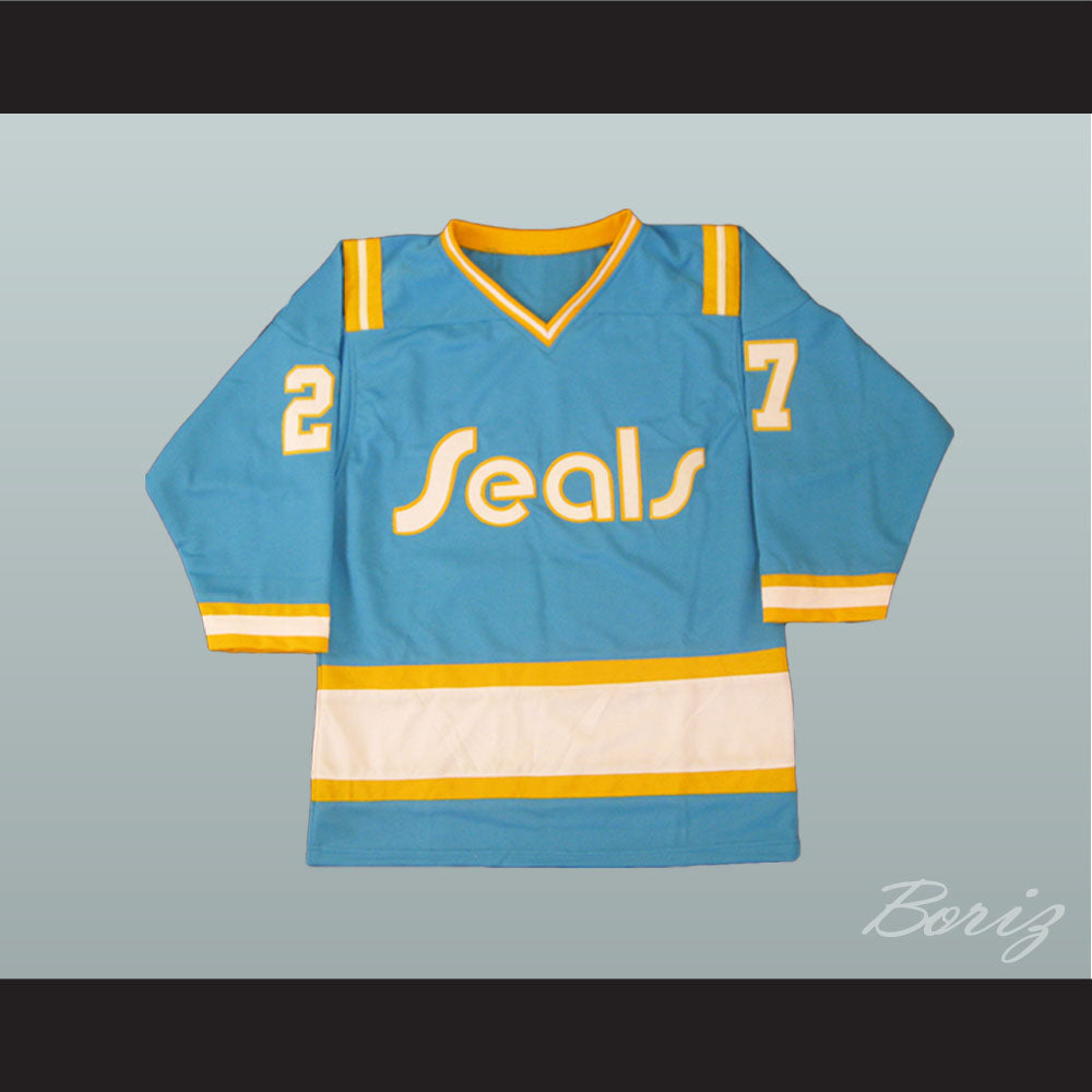 Gilles Meloche 27 California Golden Seals Light Blue Hockey Jersey