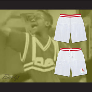 Urkel Family Matters Vanderbilt Muskrats High School White Basketball Shorts with Patch