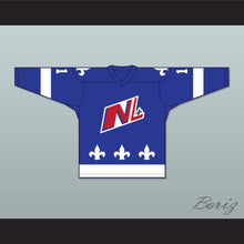 Load image into Gallery viewer, Mac Templeton 11 Le National de Quebec Blue Hockey Jersey- Lance et compte (He Shoots, He Scores)