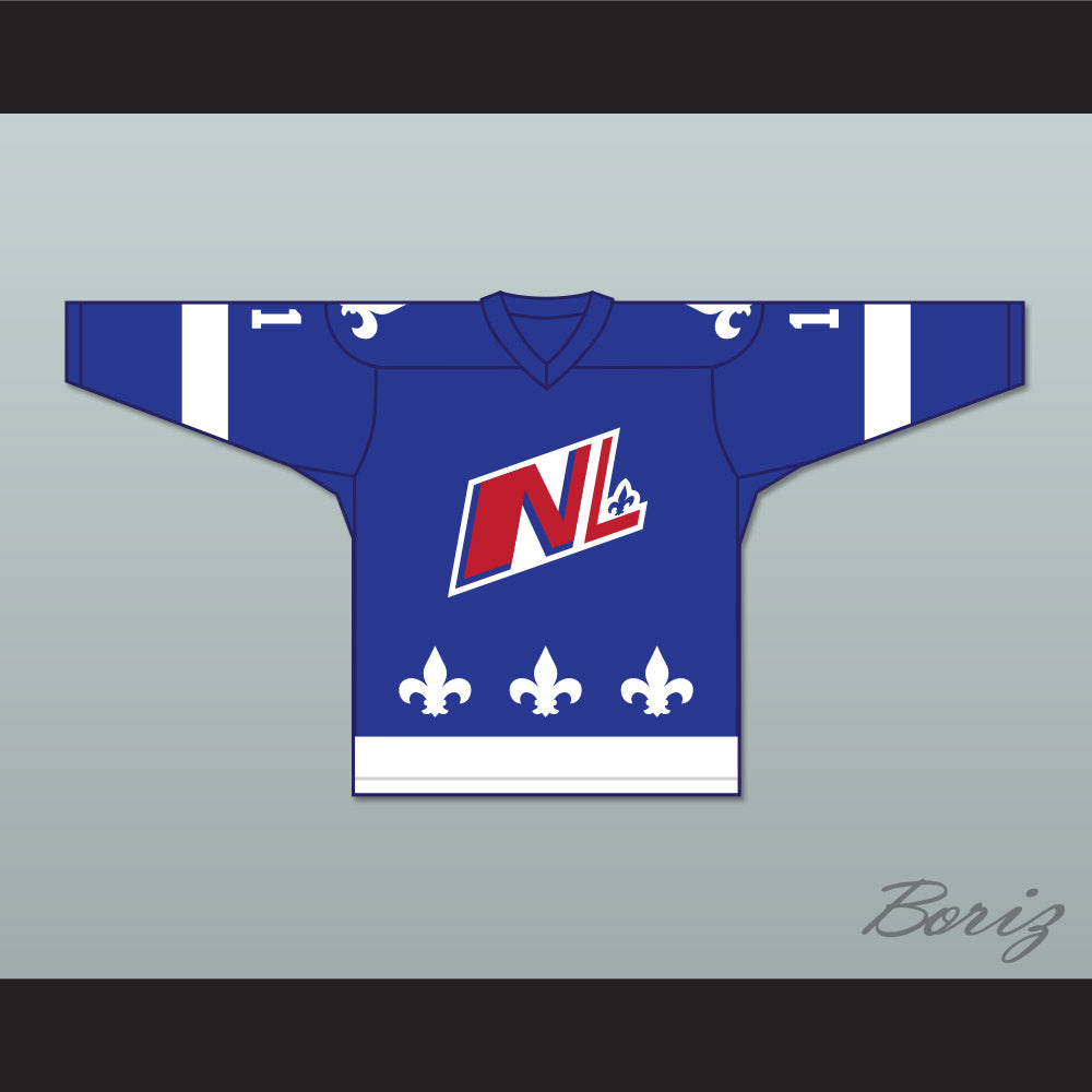 Mac Templeton 11 Le National de Quebec Blue Hockey Jersey- Lance et compte (He Shoots, He Scores)