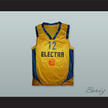 Load image into Gallery viewer, Maccabi Elektra Tel Aviv Israel 12 Gold Basketball Jersey