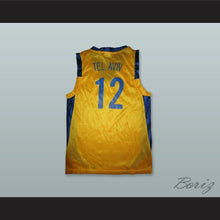 Load image into Gallery viewer, Maccabi Elektra Tel Aviv Israel 12 Gold Basketball Jersey