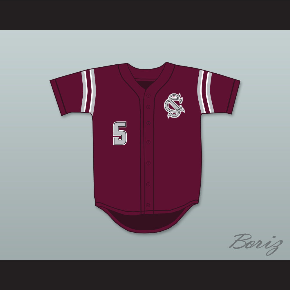 Madison Bumgarner 5 South Caldwell High School Spartans Maroon Baseball Jersey 2