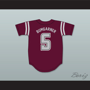 Madison Bumgarner 5 South Caldwell High School Spartans Maroon Baseball Jersey 2