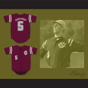Madison Bumgarner 5 South Caldwell High School Spartans Maroon Baseball Jersey 2