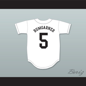 Madison Bumgarner 5 South Caldwell High School Spartans White Baseball Jersey 2