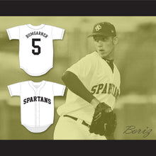 Load image into Gallery viewer, Madison Bumgarner 5 South Caldwell High School Spartans White Baseball Jersey 2