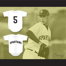 Load image into Gallery viewer, Madison Bumgarner 5 South Caldwell High School Spartans White Baseball Jersey 1