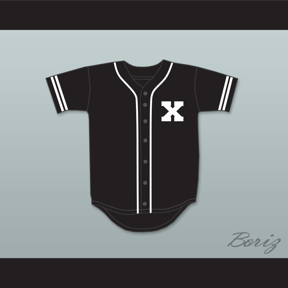 Malcolm X Black Baseball Jersey