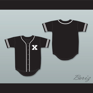 Malcolm X Black Baseball Jersey