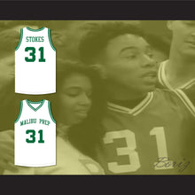 Load image into Gallery viewer, Marcus Stokes 31 Malibu Prep Pelicans Away Basketball Jersey