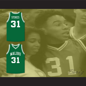 Marcus Stokes 31 Malibu Prep Pelicans Green Basketball Jersey