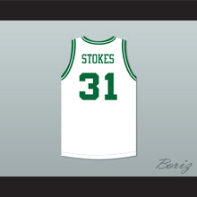 Load image into Gallery viewer, Marcus Stokes 31 Malibu Prep Pelicans White Basketball Jersey