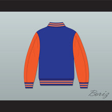 Load image into Gallery viewer, Malik Token John Hughes High School Wasps Blue and Orange Varsity Letterman Jacket-Style Sweatshirt