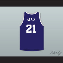 Load image into Gallery viewer, Malik Sealy 21 St. Nicholas of Tolentine High School Navy Blue Basketball Jersey