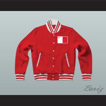 Load image into Gallery viewer, Malta Varsity Letterman Jacket-Style Sweatshirt