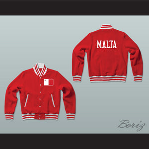 Malta Varsity Letterman Jacket-Style Sweatshirt