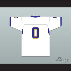 Chavis Daniels 0 Manassas Tigers High School White Football Jersey Undefeated