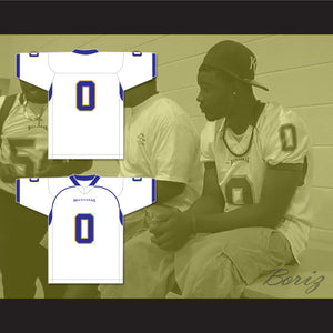 Chavis Daniels 0 Manassas Tigers High School White Football Jersey Undefeated