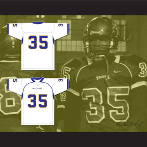 Chavis Daniels 35 Manassas Tigers High School White Football Jersey Undefeated