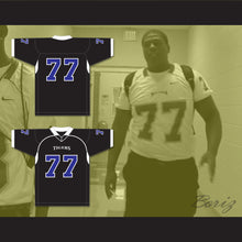 Load image into Gallery viewer, O.C. Brown 77 Manassas Tigers High School Black Football Jersey Undefeated