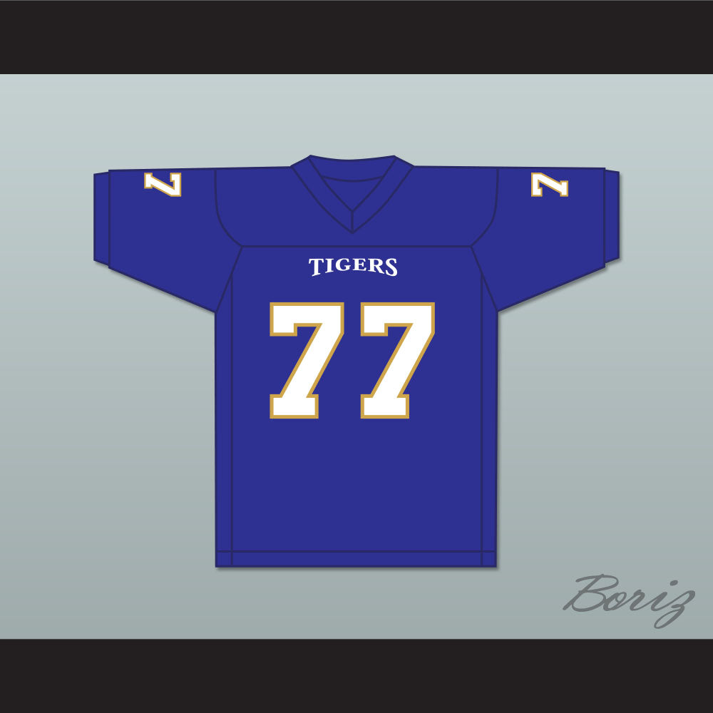 O.C. Brown 77 Manassas Tigers High School Blue Football Jersey Undefeated