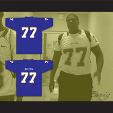 Load image into Gallery viewer, O.C. Brown 77 Manassas Tigers High School Blue Football Jersey Undefeated