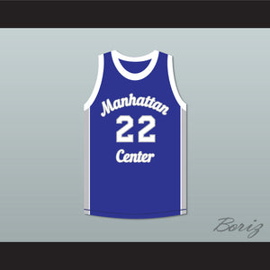 Rapper Mase 22 Manhattan Center Rams Blue Basketball Jersey