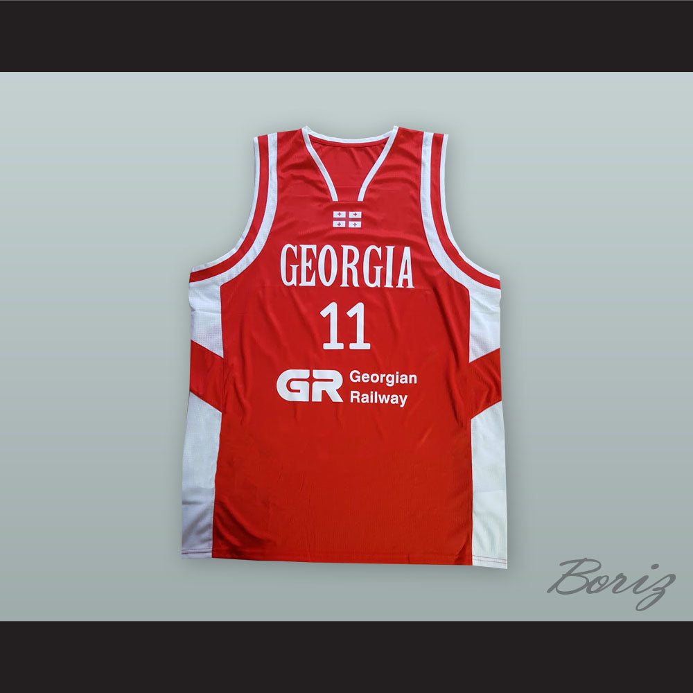 Manuchar Markoishvili 11 Georgia National Team Red Basketball Jersey
