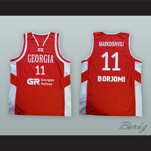 Manuchar Markoishvili 11 Georgia National Team Red Basketball Jersey