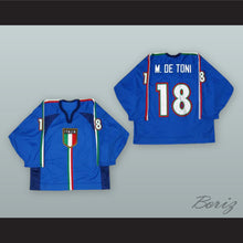 Load image into Gallery viewer, Manuel de Toni 18 Italy National Team Blue Hockey Jersey