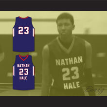 Load image into Gallery viewer, MarJon Beauchamp 23 Nathan Hale High School Raiders Navy Blue Basketball Jersey 1