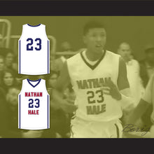 Load image into Gallery viewer, MarJon Beauchamp 23 Nathan Hale High School Raiders White Basketball Jersey 1