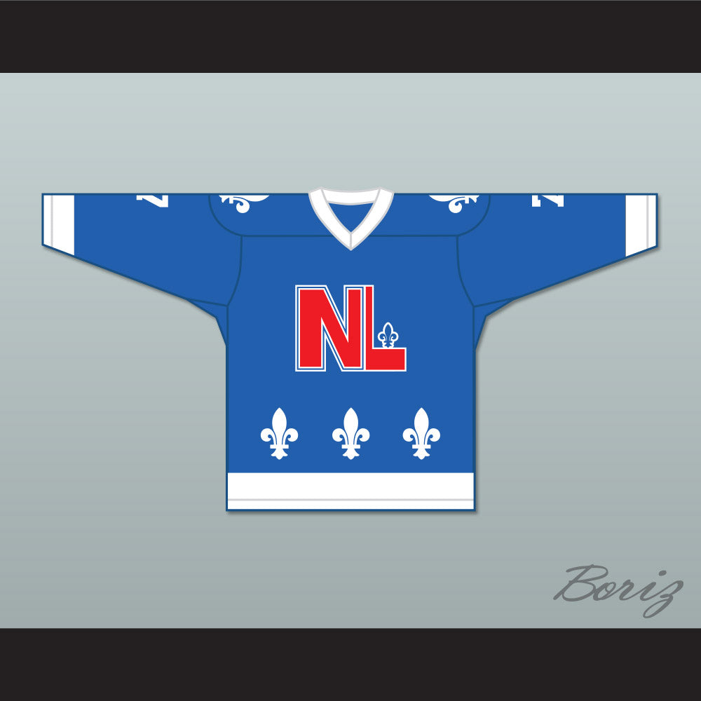 Marc Gagnon 7 Le National de Québec Blue Hockey Jersey- Lance et compte (He Shoots, He Scores)