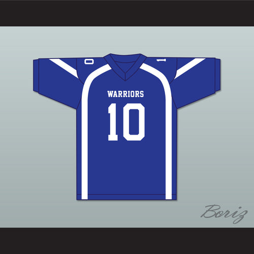 Marcos Gutierrez 10 Liberty Christian School Warriors Blue Football Jersey